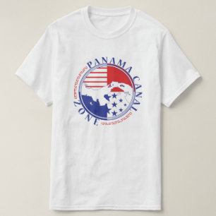 T-shirt Zone de canal de Panama Avec l'isthme