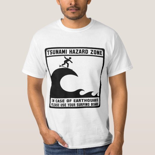 T-shirt Zone de risque de tsunami (Devant)