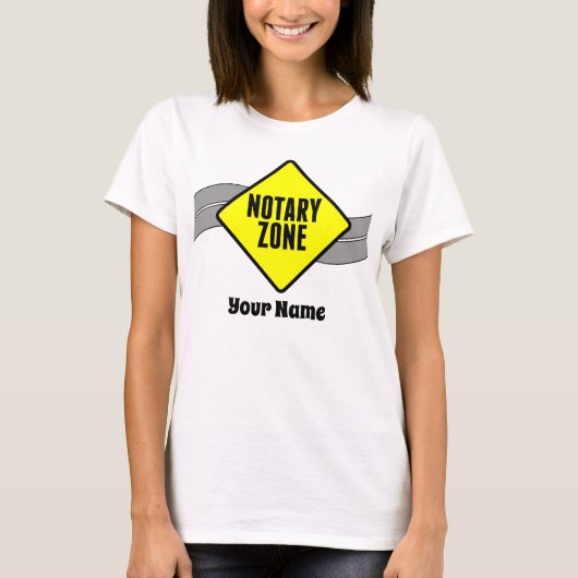 T-shirt Zone Notaire Chemin Jaune Signal Nom Customisé (Devant)