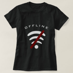 T-Shirt zone sans Wi-Fi hors ligne - Texte personn