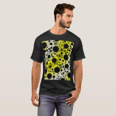 T-shirt Zones de bulles spatiales - Blanc/Jaune (Devant entier)