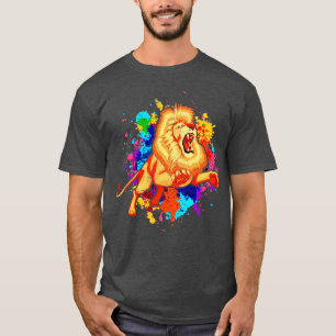 T-shirt Zoo africain animal coloré Lion