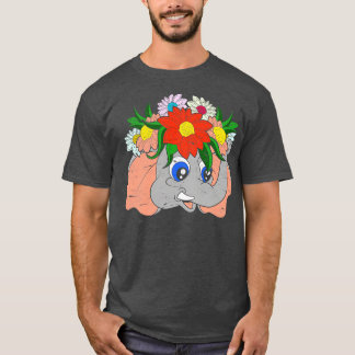 T-shirt Zoo Afrique Animal Floral Elephant