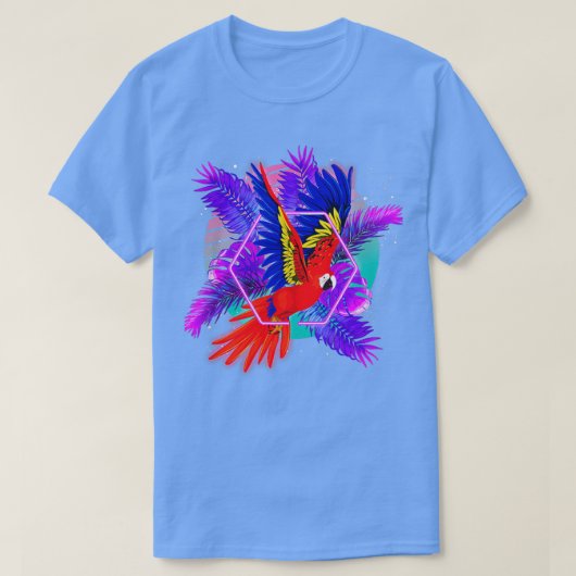 T-shirt Zoo Animal Bird Vaporwave Macaw Parrot (Design devant)