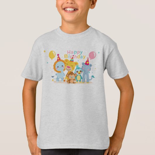 T-shirt Zoo Animals Wildlife Birthday Safari Adventure (Devant)