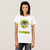 T-shirt Zoo Animaux; camo vert vif, camouflage (Devant entier)