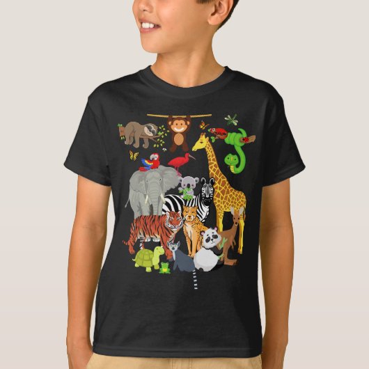 T-shirt Zoo Animaux Faune Fête d'anniversaire Zoo Day 26 A (Devant)
