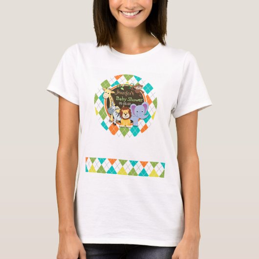 T-shirt Zoo Animaux sur Jacquard coloré (Devant)