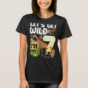 T-shirt Zoo de 7 ans Anniversaire Safari Jungle Animal 7e 