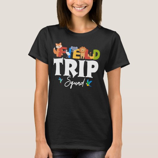 T-shirt Zoo Field Trip Squad Matching Enseignant Étudiants (Devant)