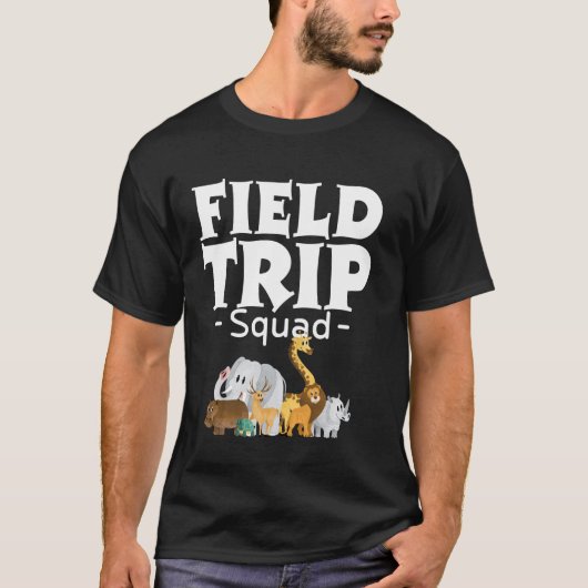 T-shirt Zoo Field Trip Squad Matching Enseignant Étudiants (Devant)