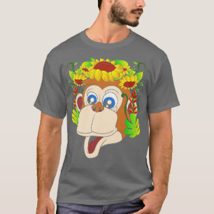 T-shirt Zoo Fleurs d'animaux singe
