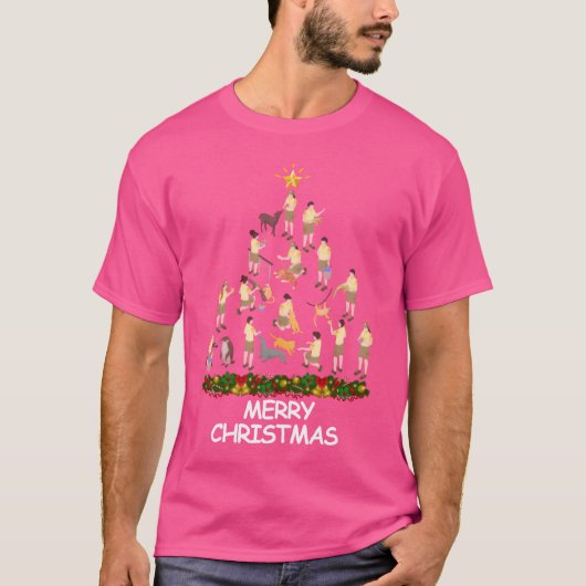 T-shirt Zoo Keeper Christmasree Joyeux Noël vintage (Devant)