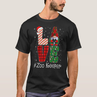 T-shirt Zoo Keeper LOVE Gnome Funny Matching Pajama Christ