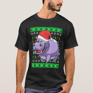 T-shirt Zookeeper Égypte Animal Hippo laids Noël