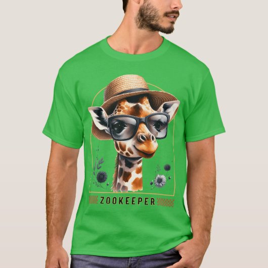 T-shirt Zookeeper Giraffe Safari Zoo Keepeer (Devant)