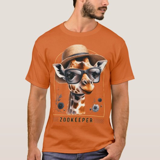 T-shirt Zookeeper Giraffe Safari Zoo Keepeer (Devant)