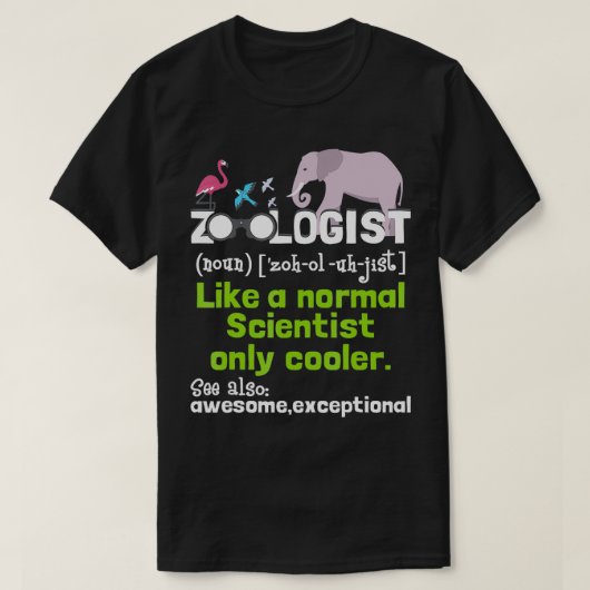 T-shirt Zoologiste Définition Zoologie Zookeeper Faune (Design devant)