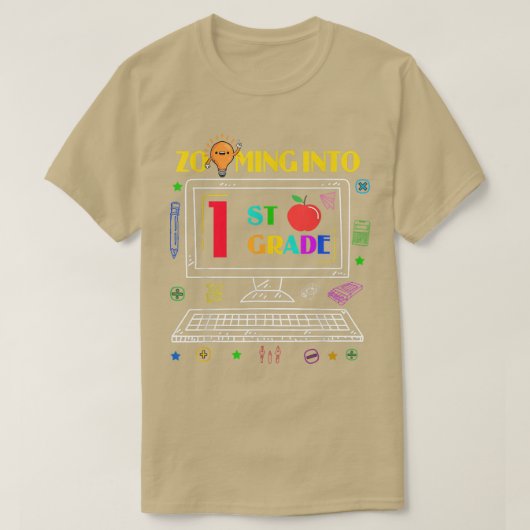 T-shirt Zoom en 1ère année Retour à l'école virtuel Onli (Design devant)