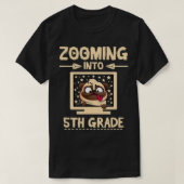 T-shirt Zoom en 5e année Virtual Retour à l'école Chien (Design devant)