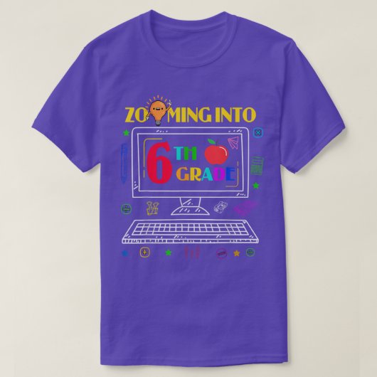 T-shirt Zoom en 6e année Retour à l'école virtuel Onli (Design devant)