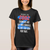 T-shirt Zoomer Gen Z Né En 2002 Humour Sarcasme Hommes et (Devant)