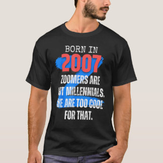 T-shirt Zoomer Gen Z Né En 2007 Humour Sarcasme Hommes et