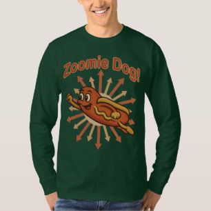 T-shirt Zoomie Chien volant Hot Dog Cartoon - Fun Retro