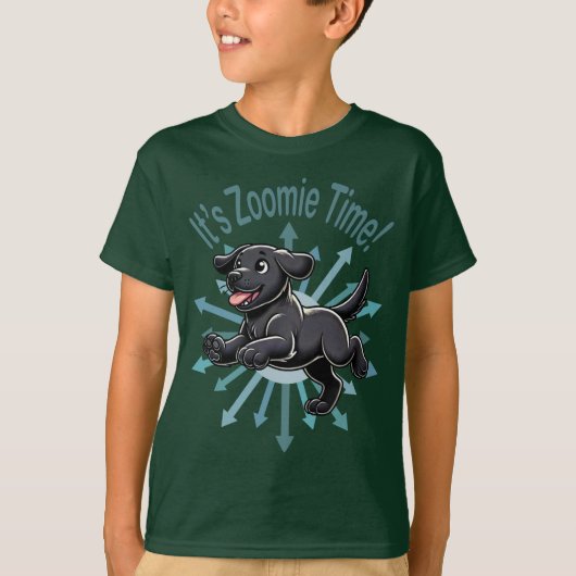 T-shirt Zoomie Time Black Lab (Devant)