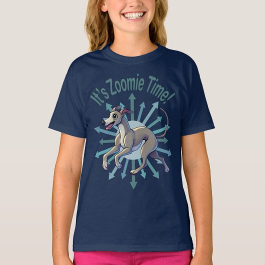 T-shirt Zoomie Time Greyhound (Devant)