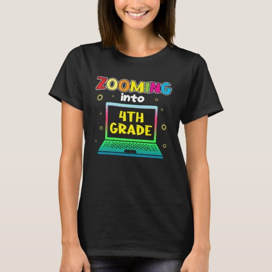 T-shirt Zooming Into 4th Grade (Devant)