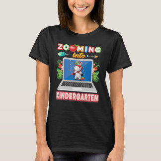 T-shirt Zooming Into Kindergarten Grade Virtual Unicorn Ki