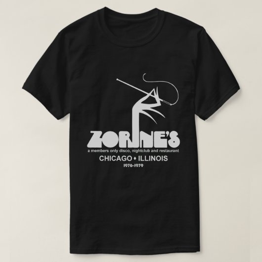 T-shirt Zorine's Restaurant Disco Nightclub, Chicago, IL (Design devant)
