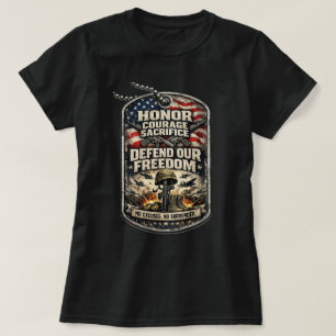 T-shirt ZOYNK USA Patriotique Défendre notre liberté Dog T