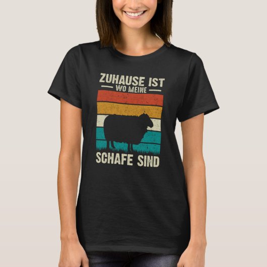 T-shirt Zuhause Ist Wine Meine Schafe Sind (Devant)