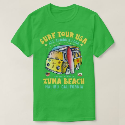 T-shirt Zuma Beach Malibu Californie (Design devant)