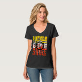 T-Shirt zwart design etnische patterned (Voorkant volledig)