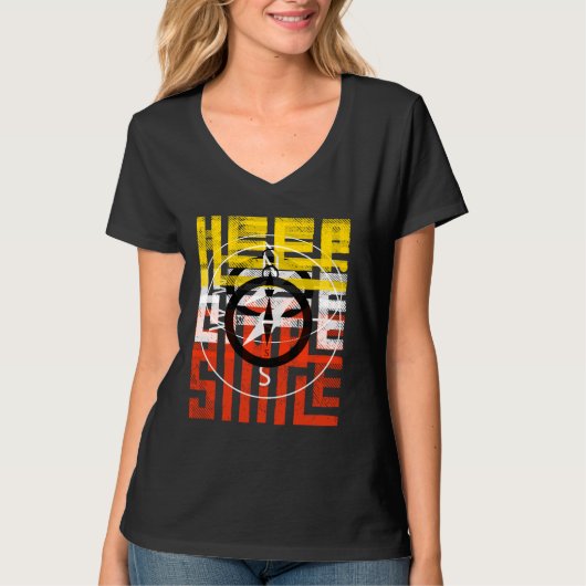 T-Shirt zwart design etnische patterned (Voorkant)