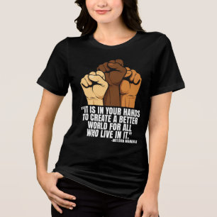 T-shirt-Zwarte Geschiedenis Maand 100 Jaar Tri-Blend Shirt