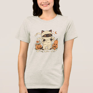 T-shirt Zwarte Kat Schedel Halloween