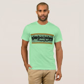 t-shirt Zwarte Logo van de globalplug Lime Green (Voorkant volledig)