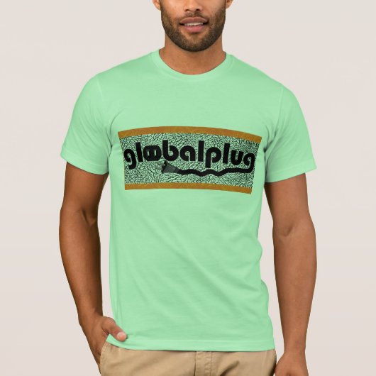 t-shirt Zwarte Logo van de globalplug Lime Green (Voorkant)