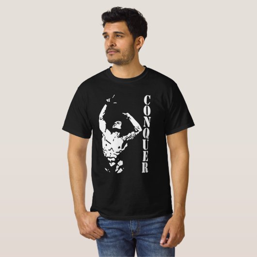 T-shirt Zyzz conquérir rétro (Devant entier)