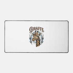 T-shirtontwerp met gegraveerde giraffe en bliksem bureaumat