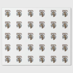 T-shirtontwerp met gegraveerde giraffe en bliksem  cadeaupapier