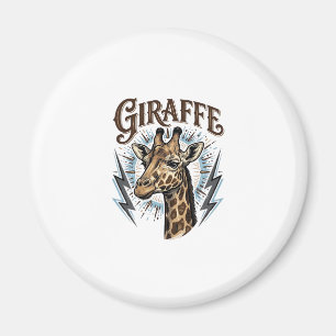 T-shirtontwerp met gegraveerde giraffe en bliksem  magneet