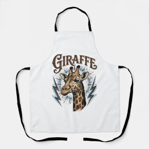 T-shirtontwerp met gegraveerde giraffe en bliksem schort