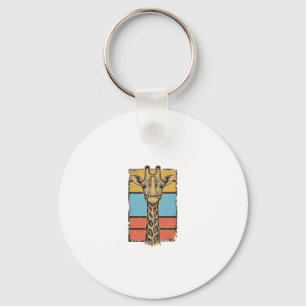 T-shirtontwerp met gegraveerde giraffe en retro st sleutelhanger