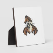 T-shirtontwerp met gegraveerde paard maan vector V Fotoplaat (Voorkant)