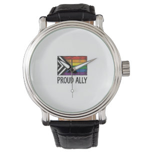 T-Shirtontwerp met trots alle bondgenoot Pride-vla Horloge